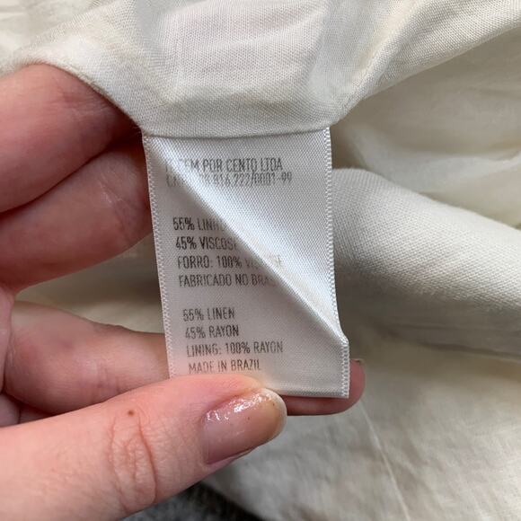 Vix Paula Hermanny Shorts Womens S Small Bone Linen Blend Lightweight Pockets - Picture 6 of 9